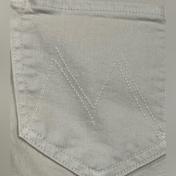 NWT Mother Weekender Flare Jeans Fog Beige Size 28 Frayed Hem Premium Denim - Picture 11 of 15